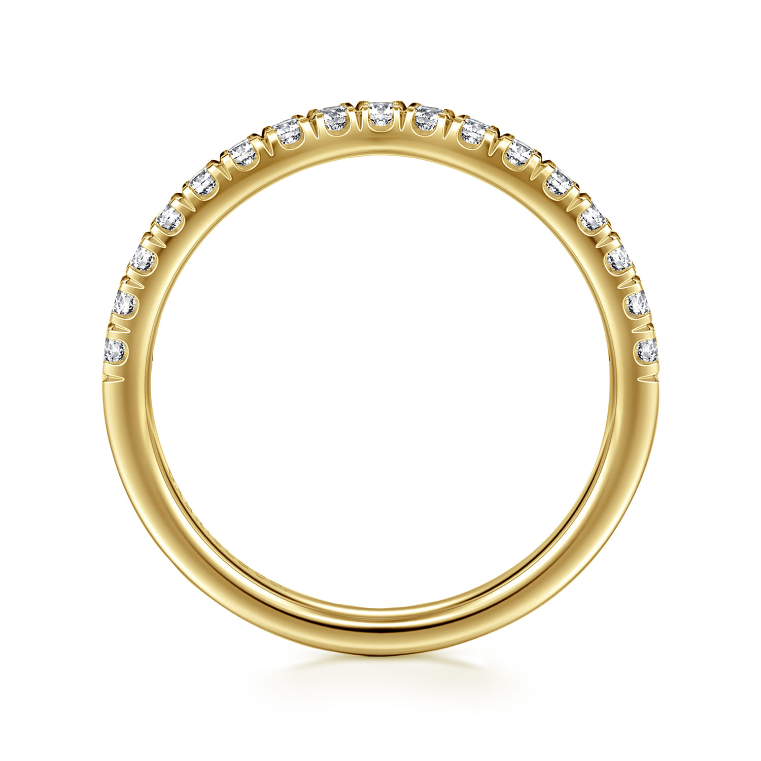 14K Yellow Gold Diamond Matching Wedding Band - 0.3 ct - Shot 2