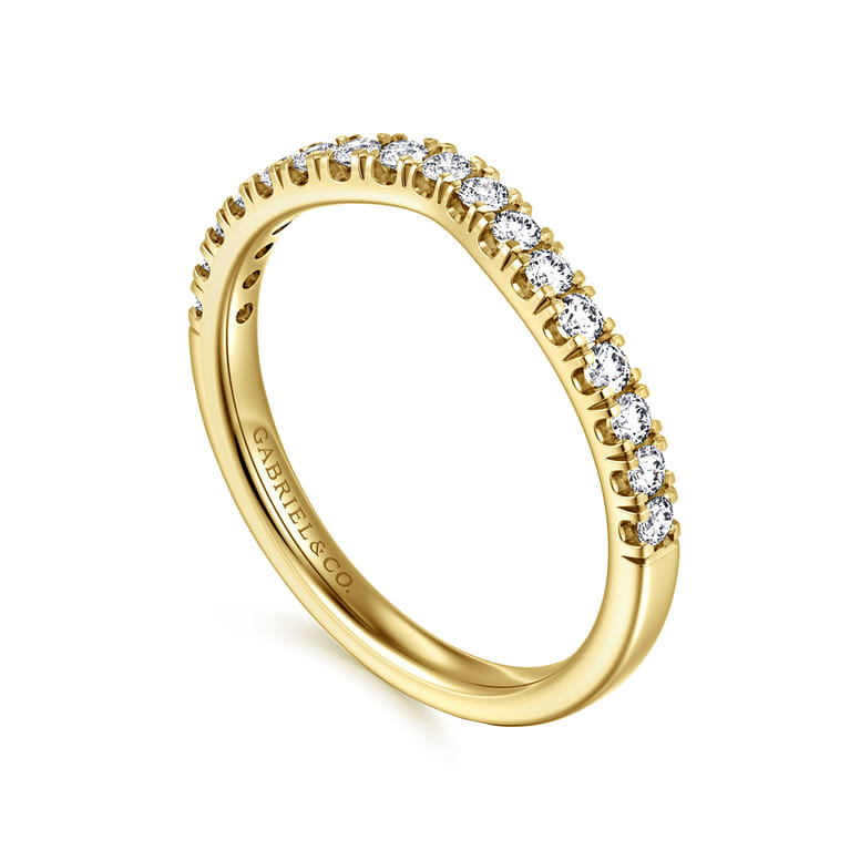 14K Yellow Gold Diamond Matching Wedding Band - 0.3 ct - Shot 3