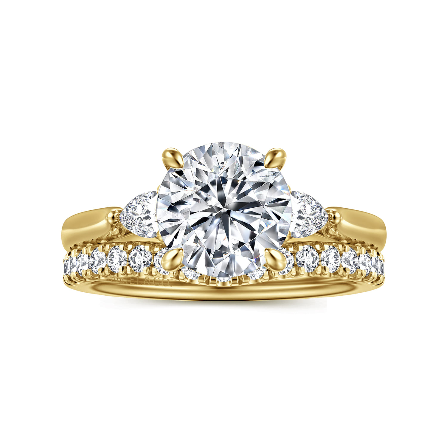 14K Yellow Gold Diamond Matching Wedding Band - 0.3 ct - Shot 4