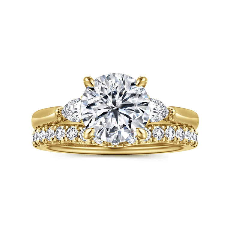 14K Yellow Gold Diamond Matching Wedding Band - 0.3 ct - Shot 4