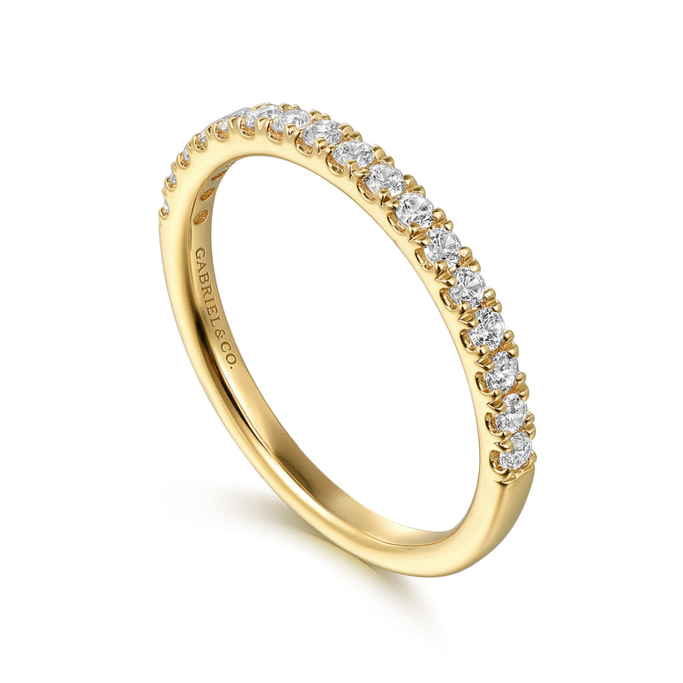 14K Yellow Gold Diamond Matching Wedding Band - 0.29 ct - Shot 3