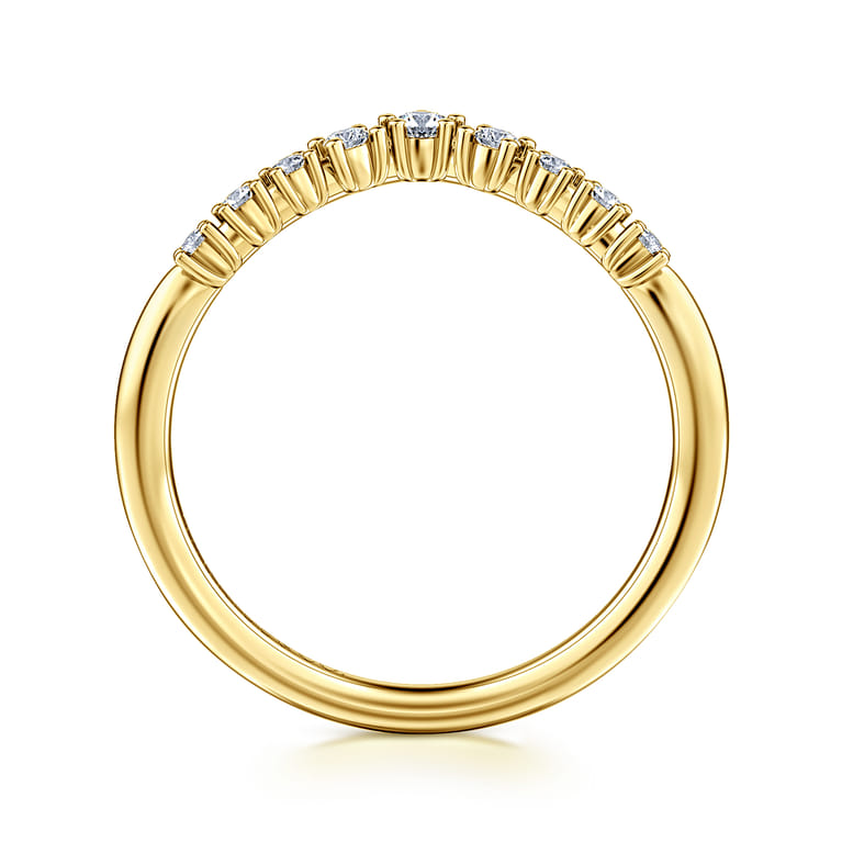 14K Yellow Gold Diamond Matching Wedding Band - 0.14 ct - Shot 2