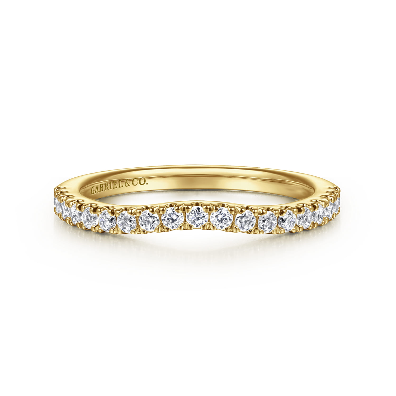 14K Yellow Gold Diamond Matching Wedding Band - 0.3 ct - Shot 1