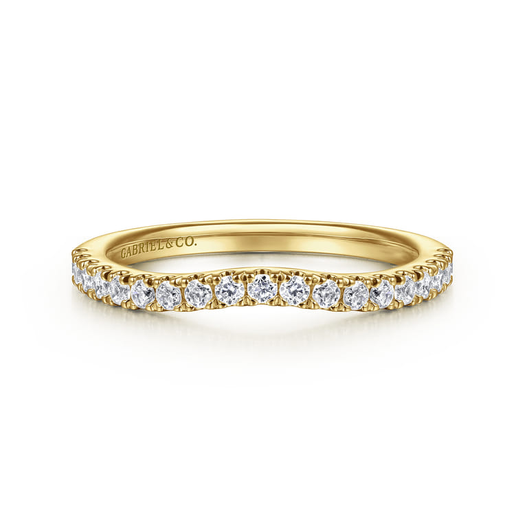 14K Yellow Gold Diamond Matching Wedding Band - 0.3 ct - Shot 1