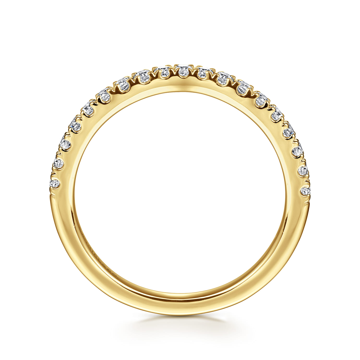 14K Yellow Gold Diamond Matching Wedding Band - 0.3 ct - Shot 2