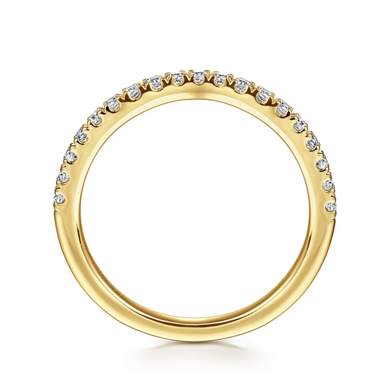 14K Yellow Gold Diamond Matching Wedding Band - 0.3 ct - Shot 2