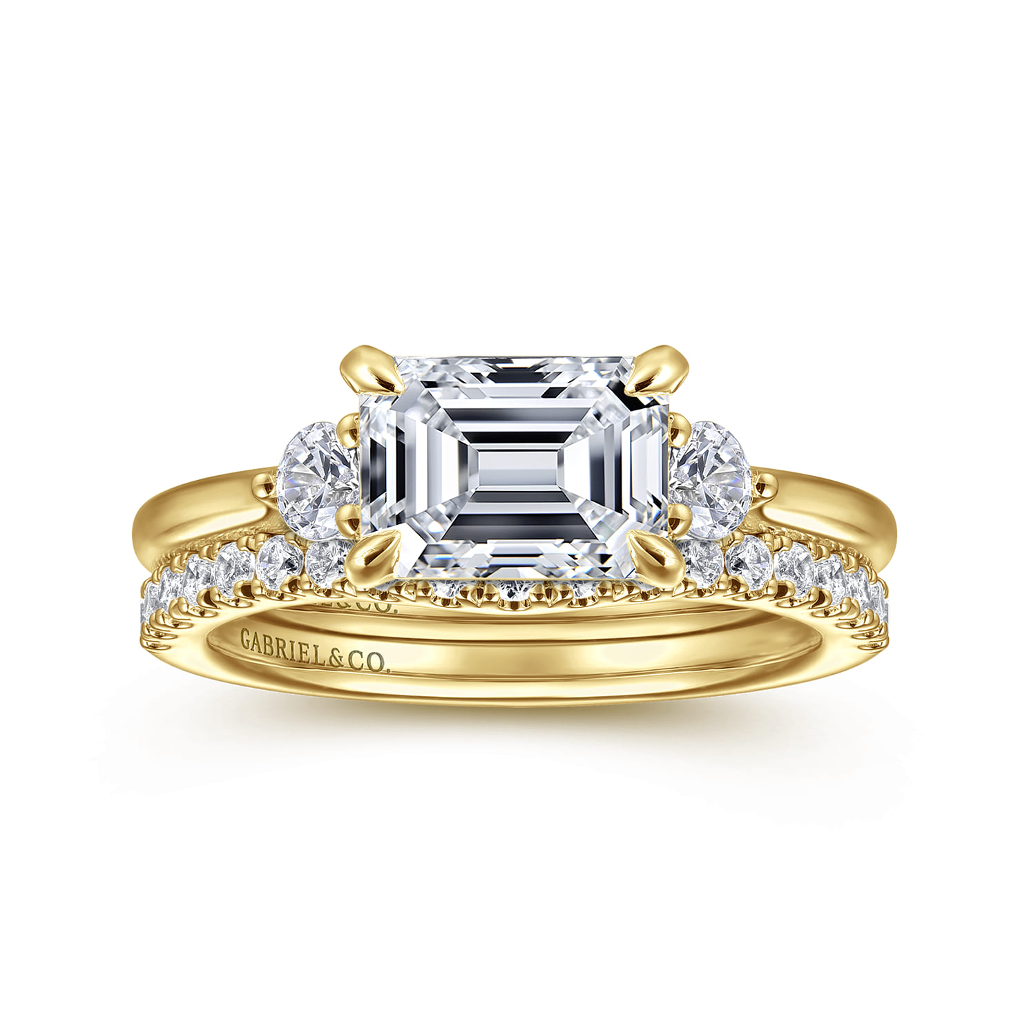 14K Yellow Gold Diamond Matching Wedding Band - 0.3 ct - Shot 4