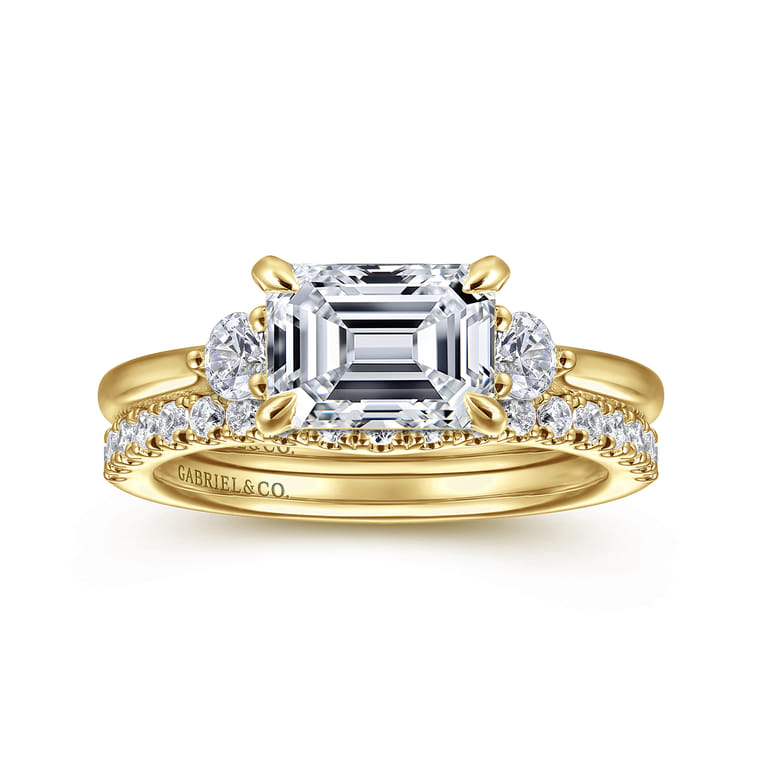 14K Yellow Gold Diamond Matching Wedding Band - 0.3 ct - Shot 4