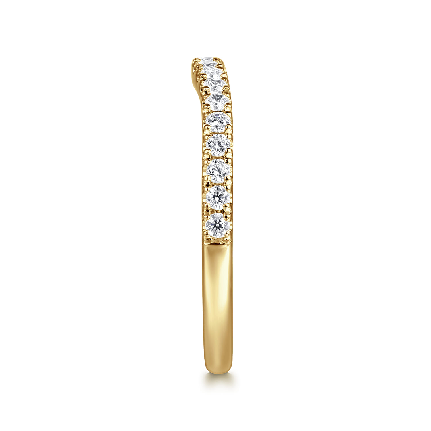 14K Yellow Gold Diamond Matching Wedding Band - 0.3 ct - Shot 5