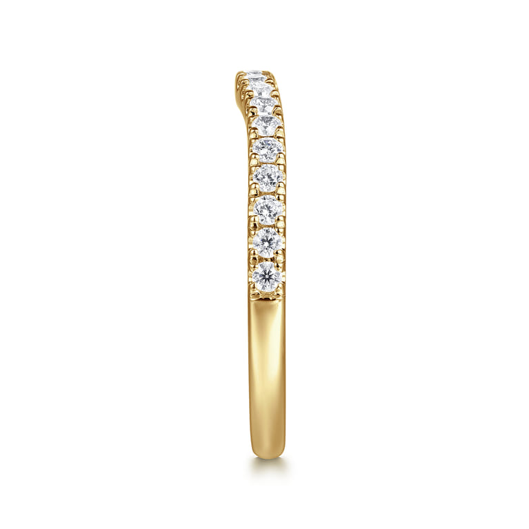 14K Yellow Gold Diamond Matching Wedding Band - 0.3 ct - Shot 5