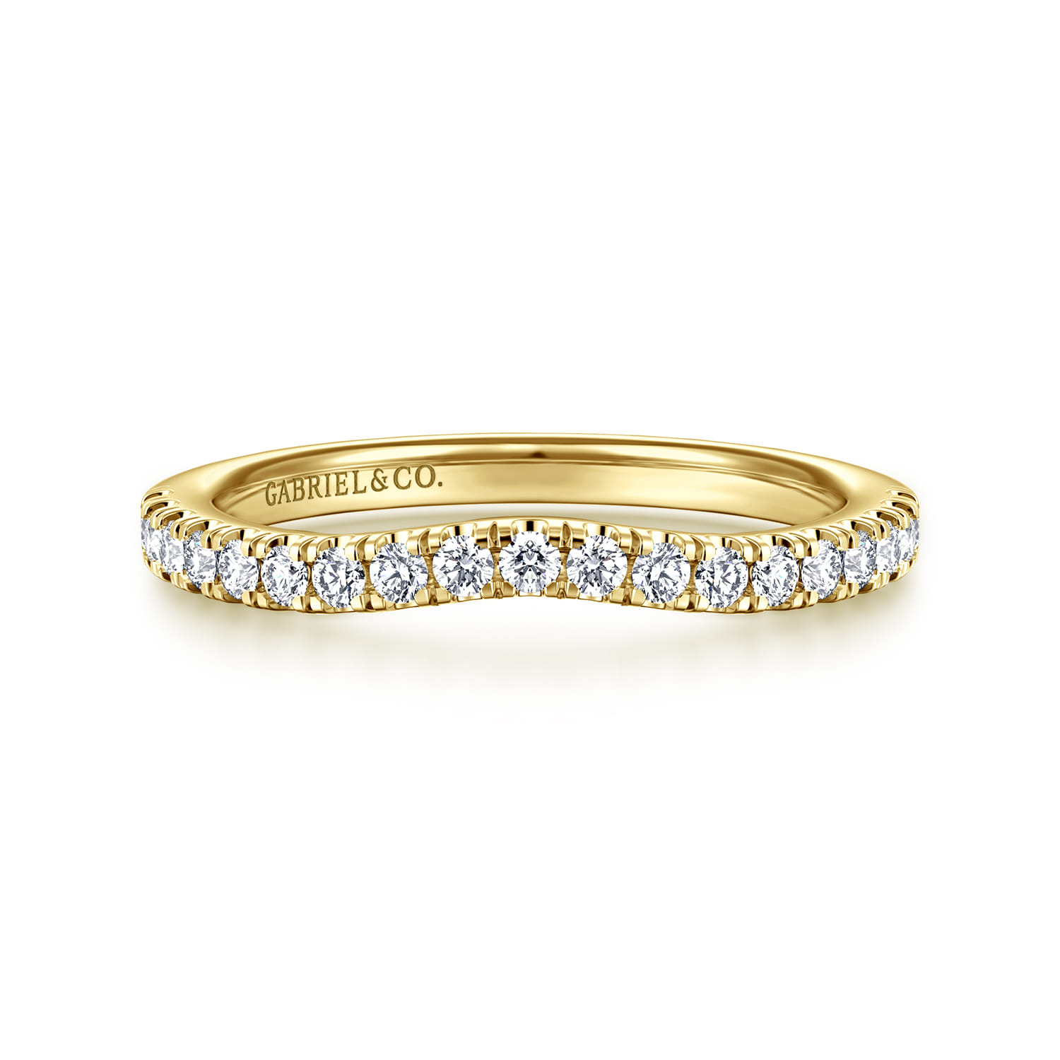 14K Yellow Gold Diamond Matching Wedding Band - 0.3 ct - Shot 1