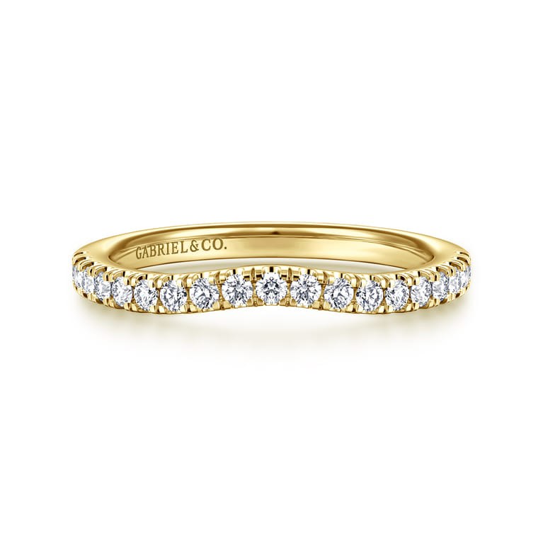 14K Yellow Gold Diamond Matching Wedding Band - 0.3 ct - Shot 1