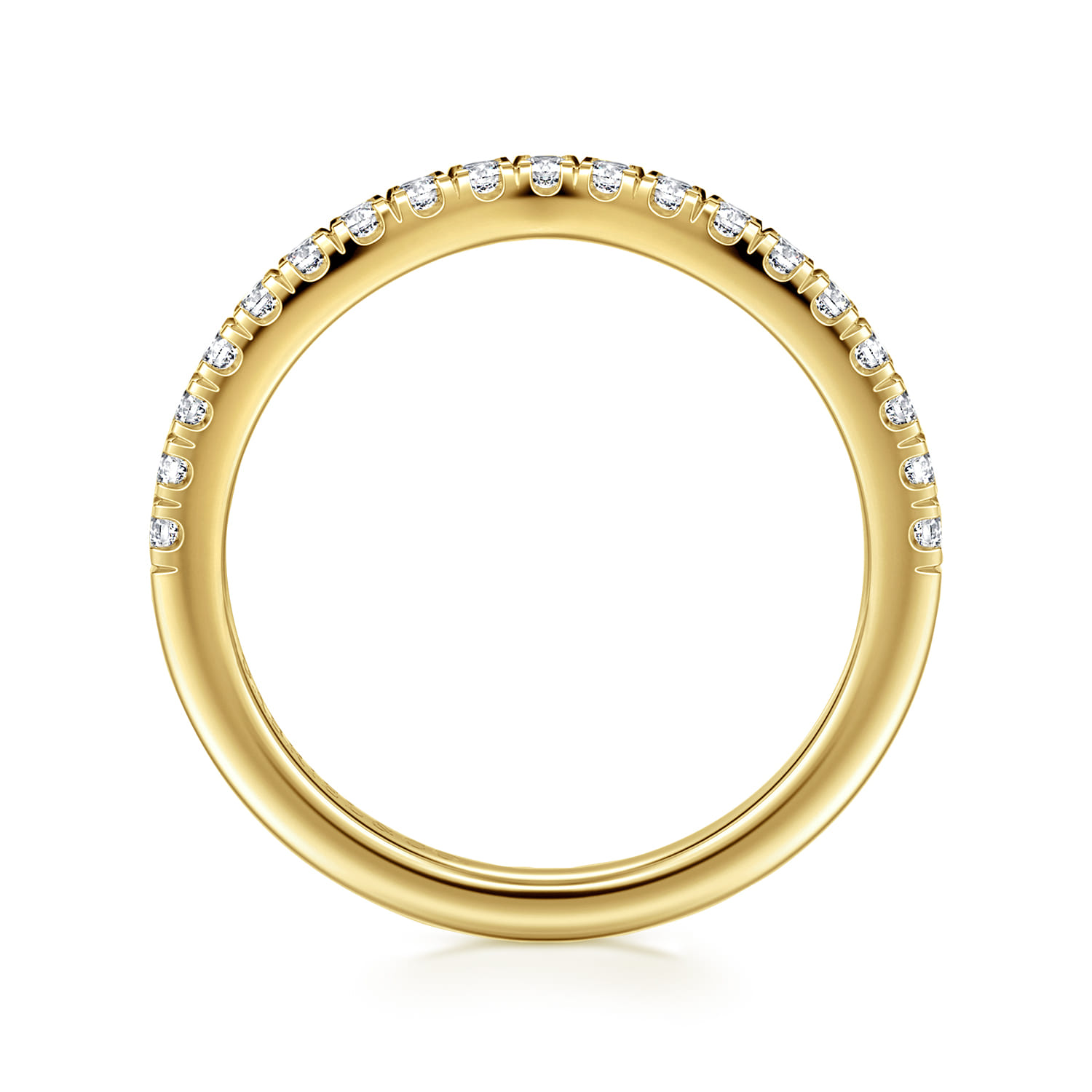 14K Yellow Gold Diamond Matching Wedding Band - 0.3 ct - Shot 2