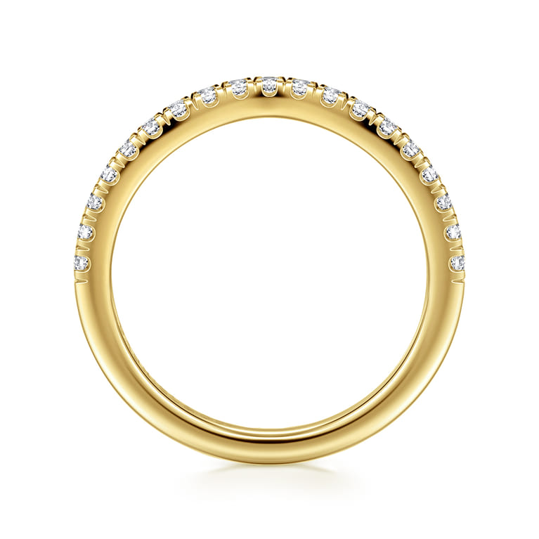 14K Yellow Gold Diamond Matching Wedding Band - 0.3 ct - Shot 2
