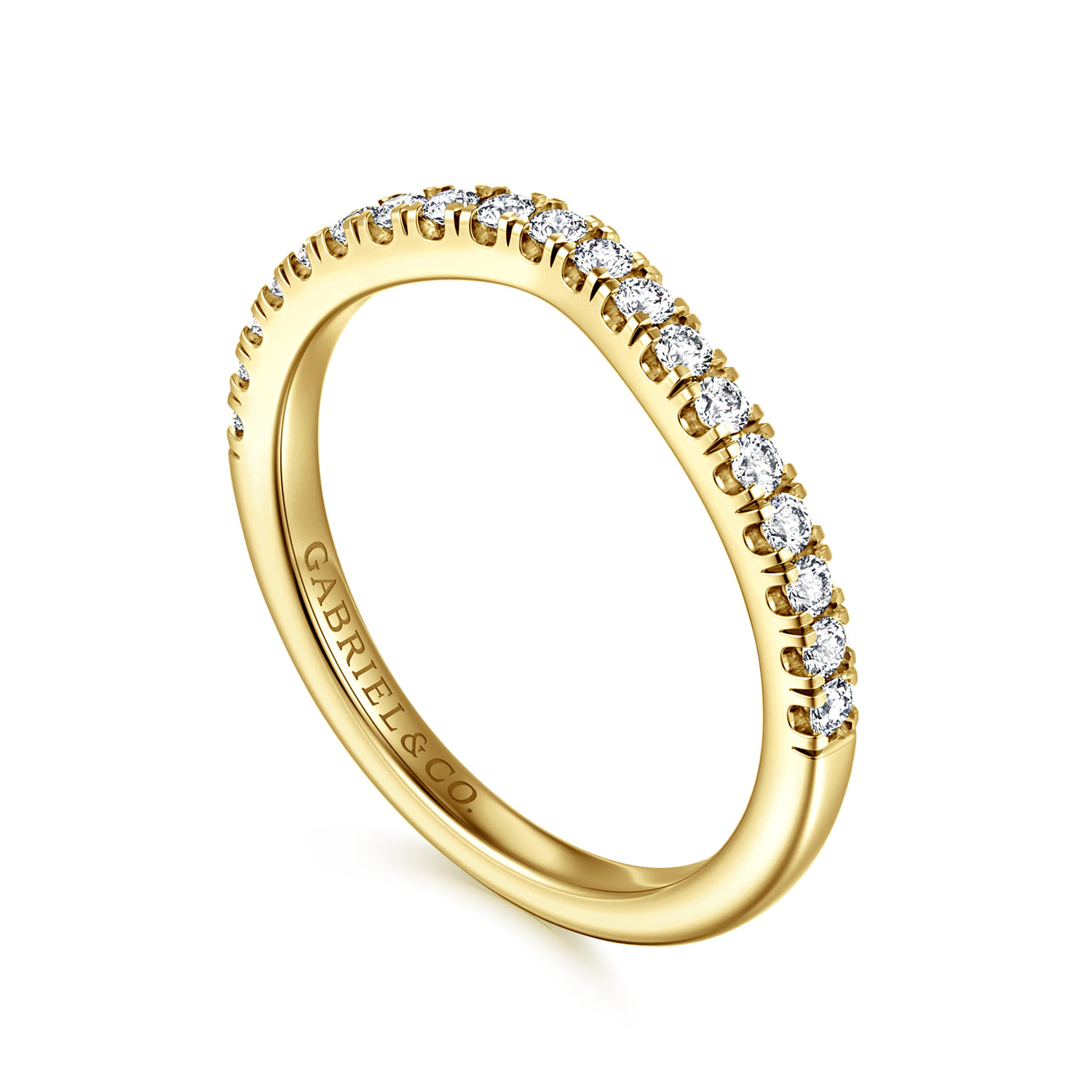 14K Yellow Gold Diamond Matching Wedding Band - 0.3 ct - Shot 3