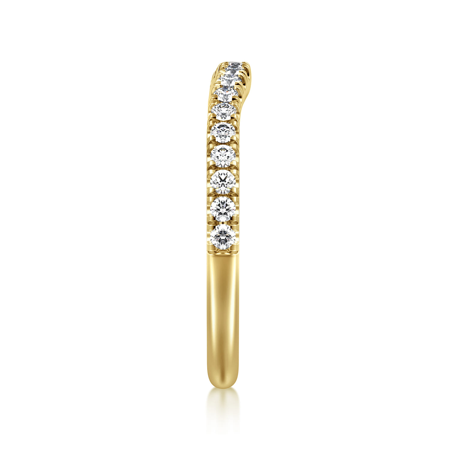 14K Yellow Gold Diamond Matching Wedding Band - 0.3 ct - Shot 4