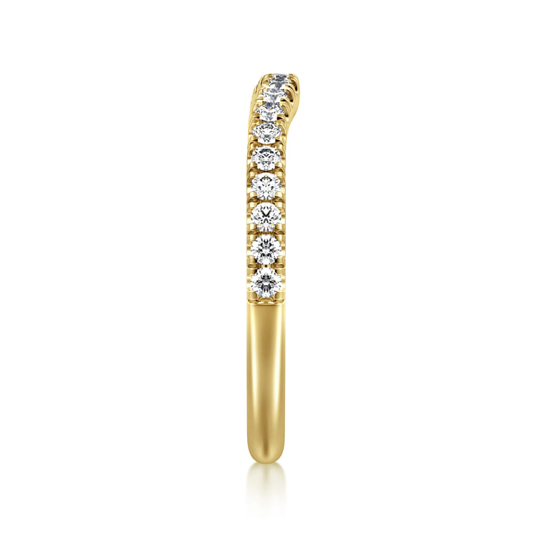 14K Yellow Gold Diamond Matching Wedding Band - 0.3 ct - Shot 4