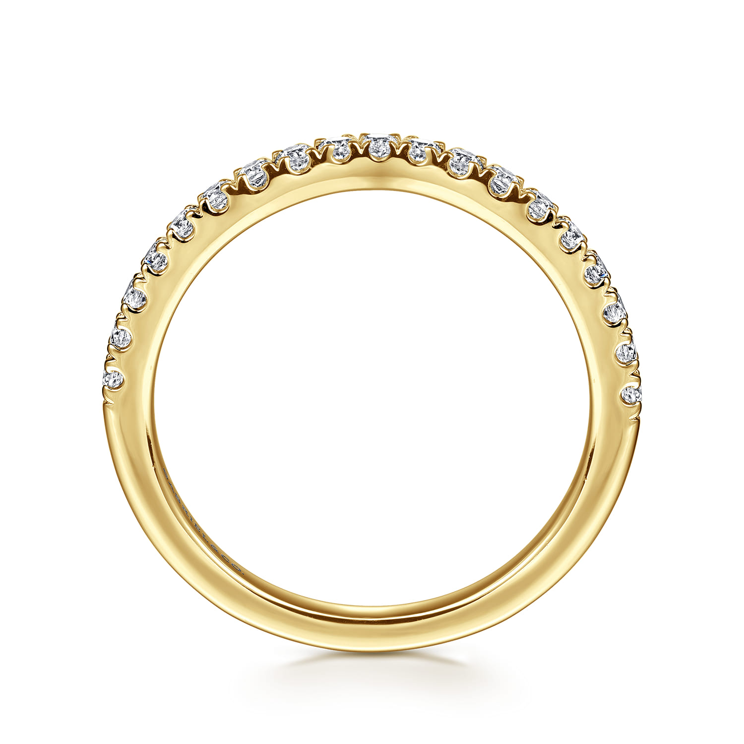 14K Yellow Gold Diamond Matching Wedding Band - 0.3 ct - Shot 2