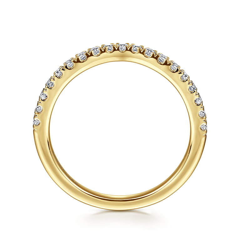 14K Yellow Gold Diamond Matching Wedding Band - 0.3 ct - Shot 2