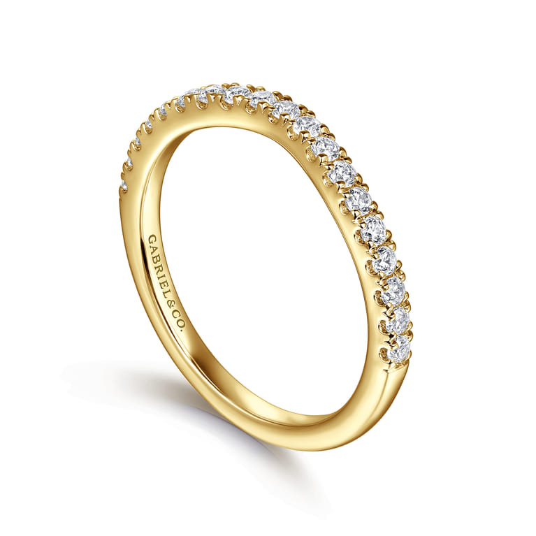14K Yellow Gold Diamond Matching Wedding Band - 0.3 ct - Shot 3