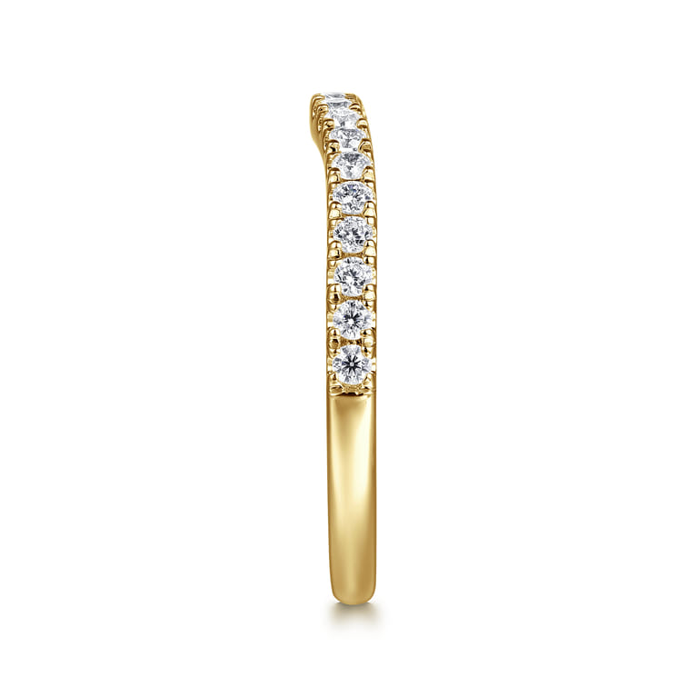 14K Yellow Gold Diamond Matching Wedding Band - 0.3 ct - Shot 5