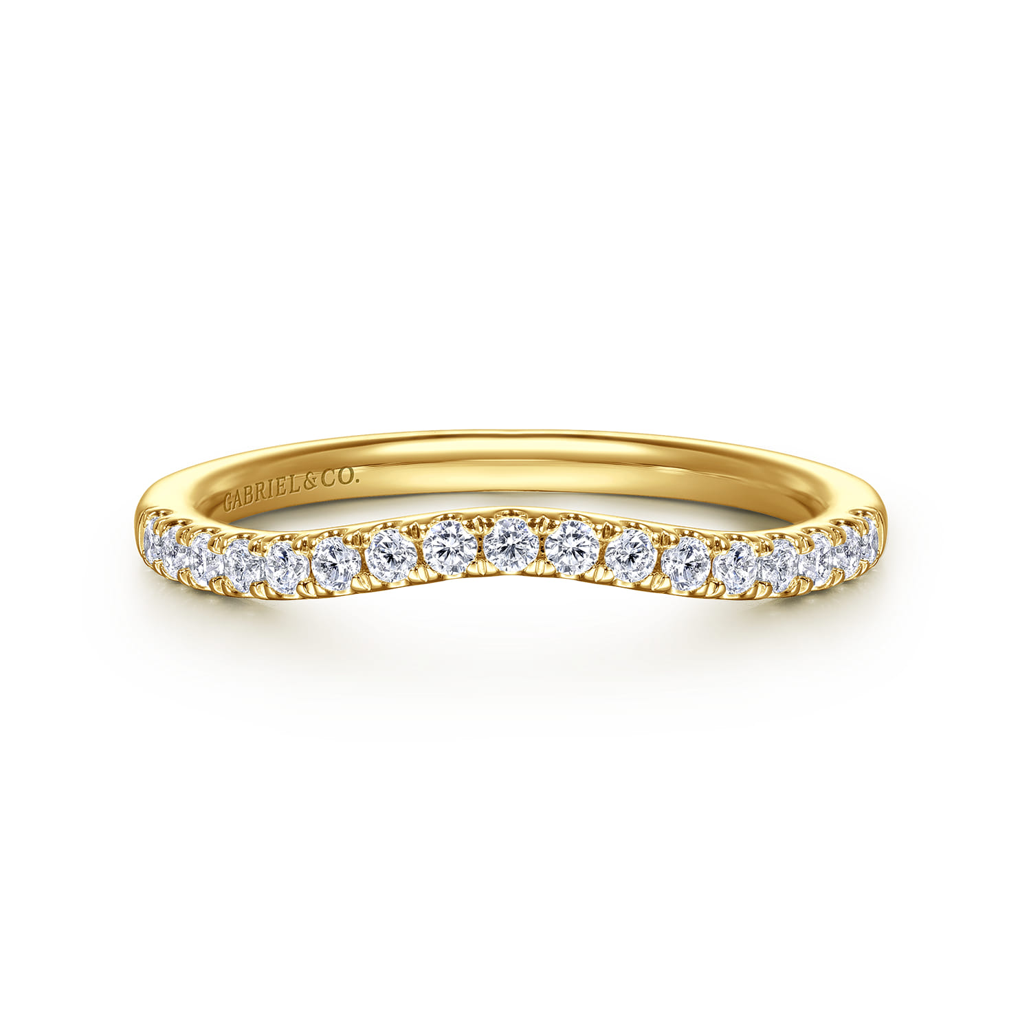 14K Yellow Gold Diamond Matching Wedding Band - 0.21 ct - Shot 1