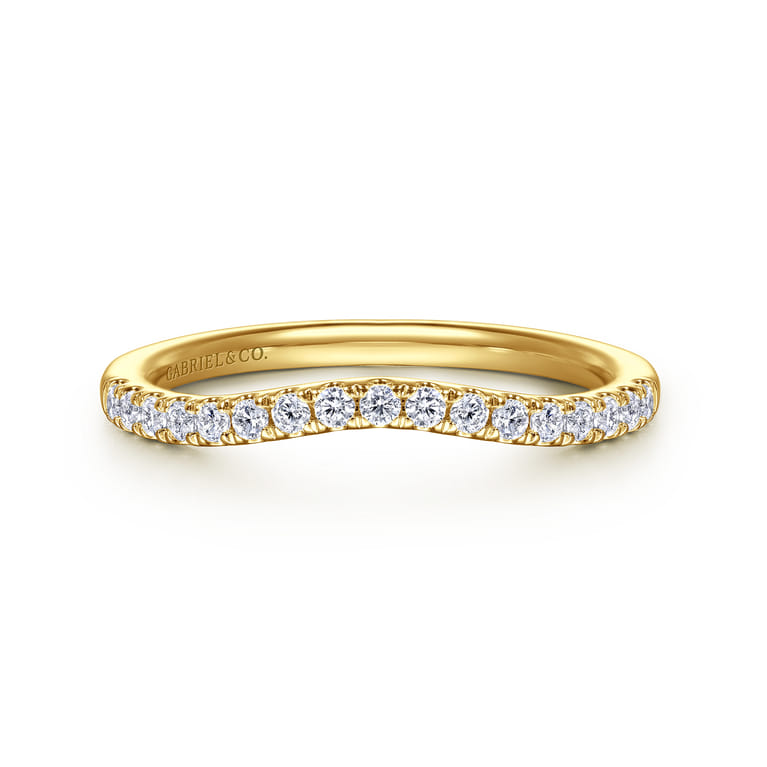 14K Yellow Gold Diamond Matching Wedding Band - 0.21 ct - Shot 1