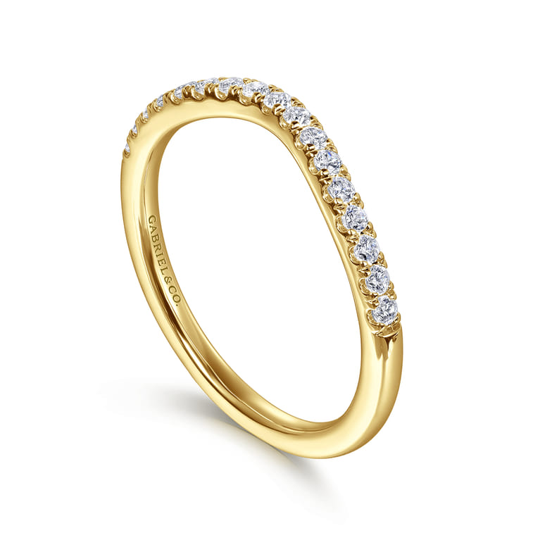 14K Yellow Gold Diamond Matching Wedding Band - 0.21 ct - Shot 3