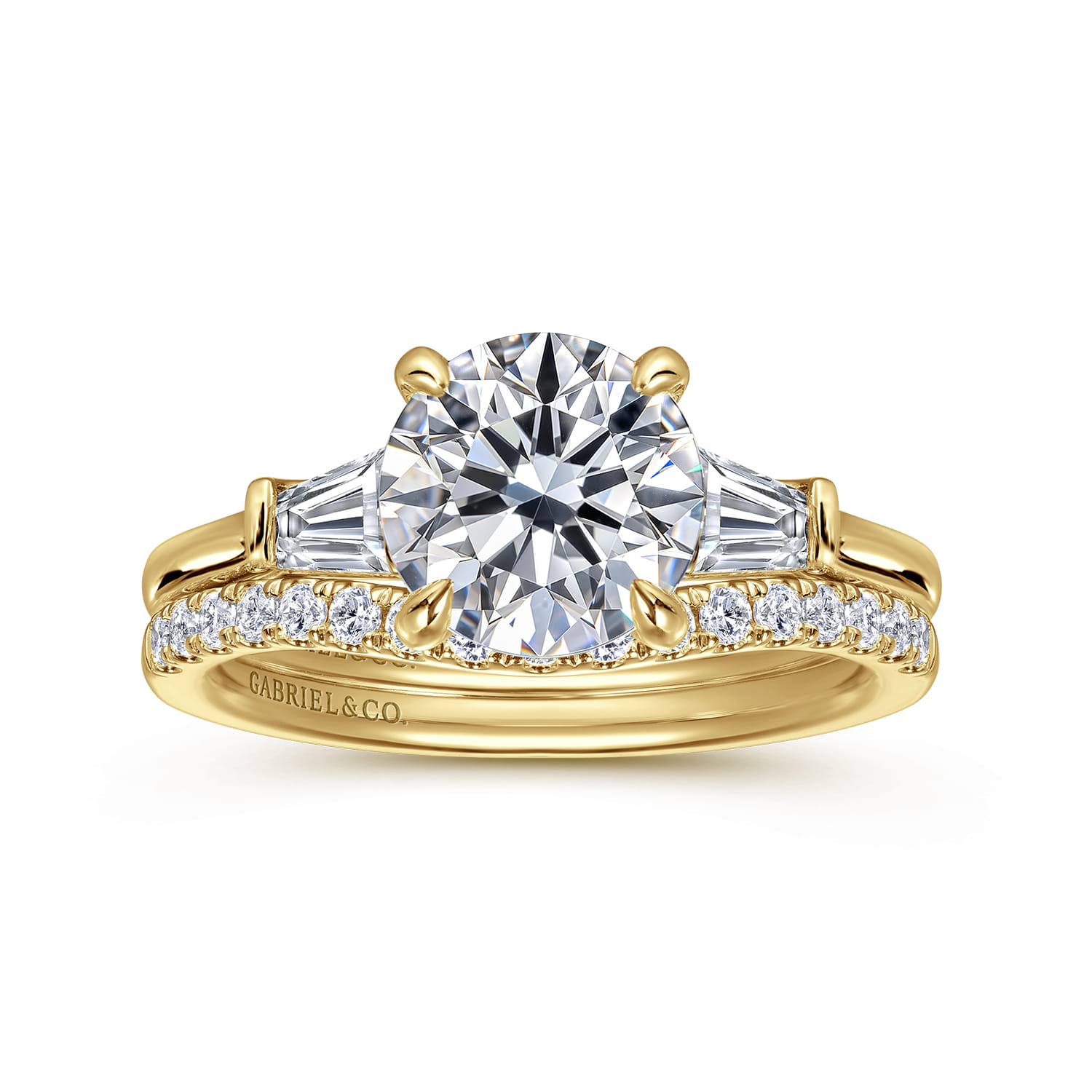 14K Yellow Gold Diamond Matching Wedding Band - 0.21 ct - Shot 4