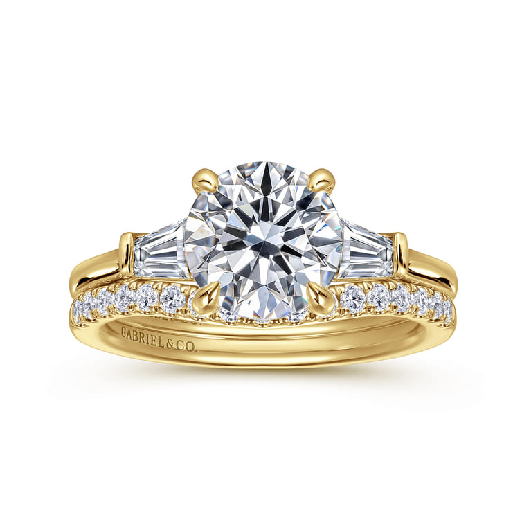 14K Yellow Gold Diamond Matching Wedding Band - 0.21 ct - Shot 4