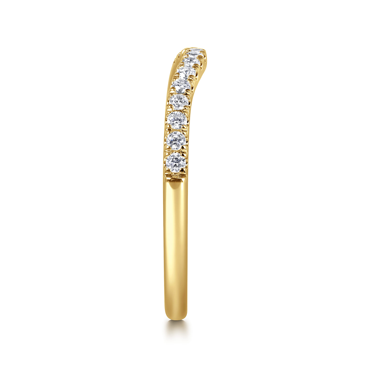 14K Yellow Gold Diamond Matching Wedding Band - 0.21 ct - Shot 5