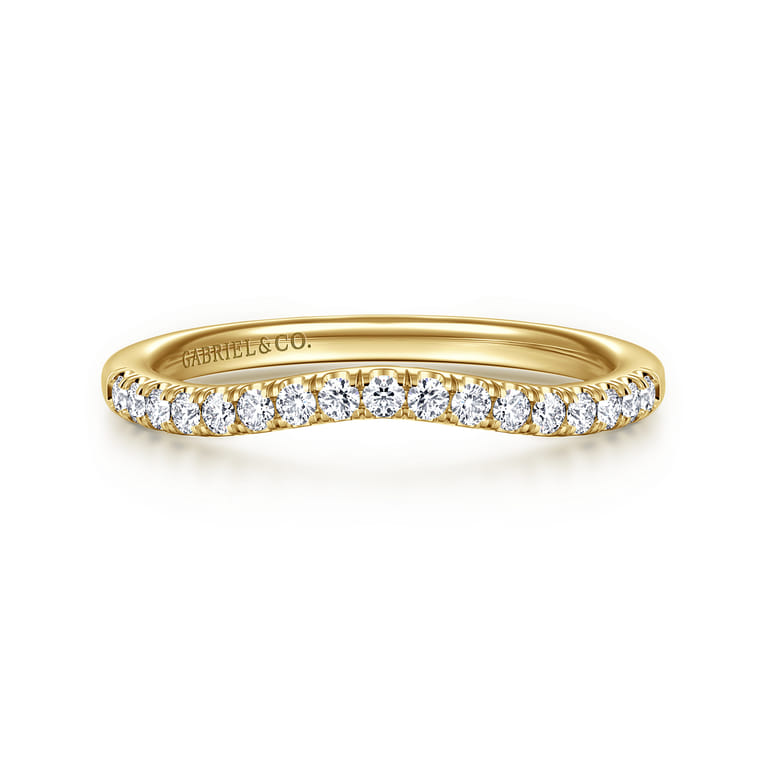 14K Yellow Gold Diamond Matching Wedding Band - 0.21 ct - Shot 1