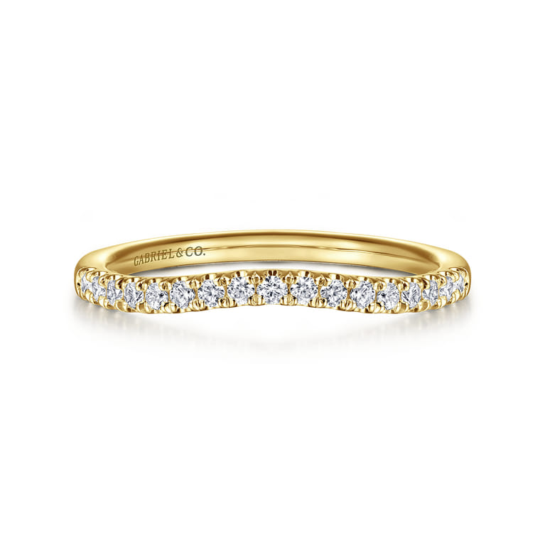 14K Yellow Gold Diamond Matching Wedding Band - 0.21 ct - Shot 1