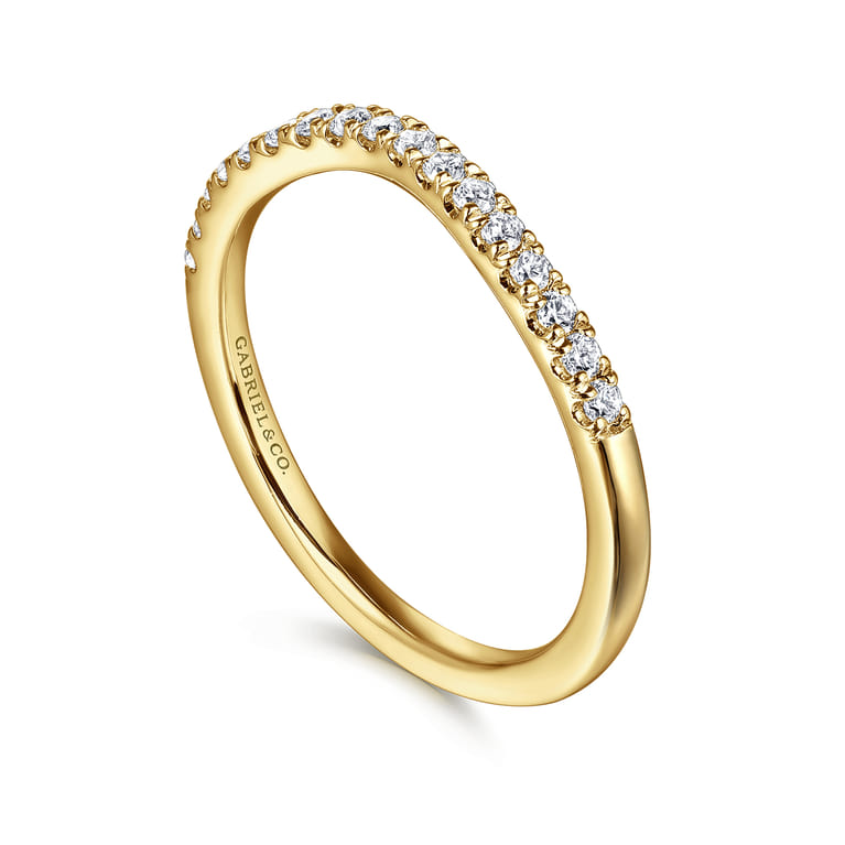 14K Yellow Gold Diamond Matching Wedding Band - 0.21 ct - Shot 3