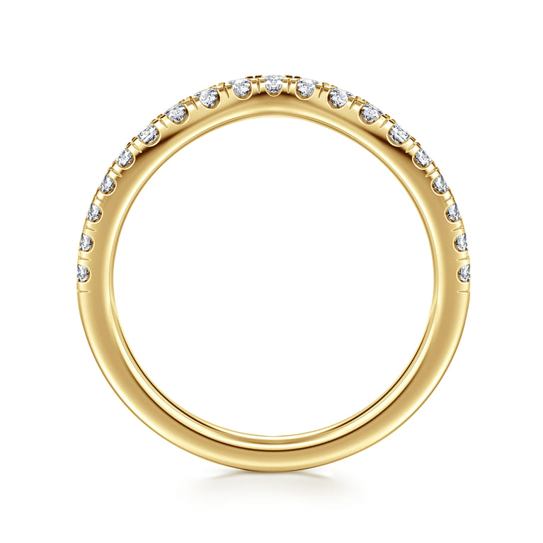 14K Yellow Gold Diamond Matching Wedding Band - 0.3 ct - Shot 2