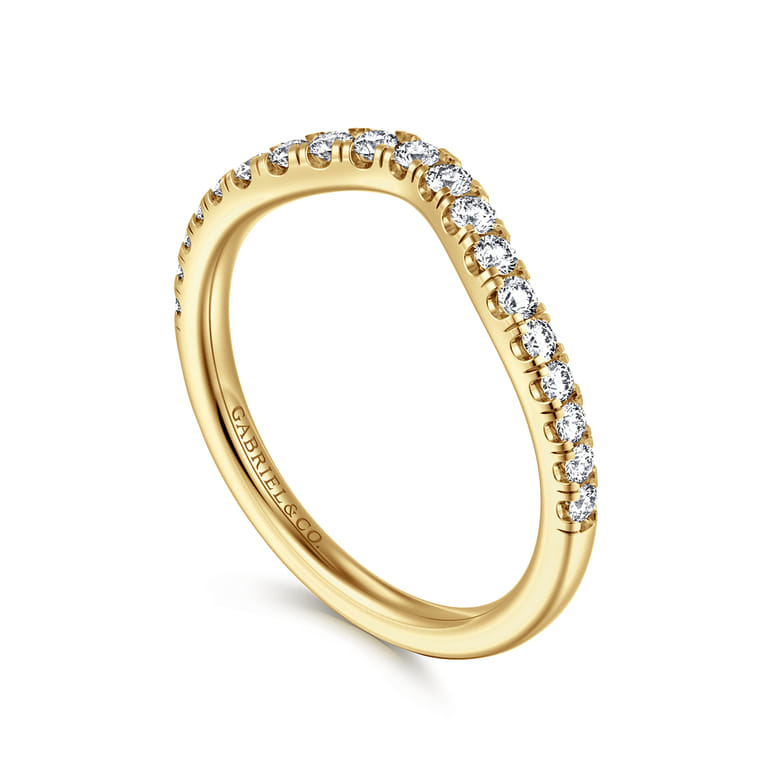 14K Yellow Gold Diamond Matching Wedding Band - 0.3 ct - Shot 3