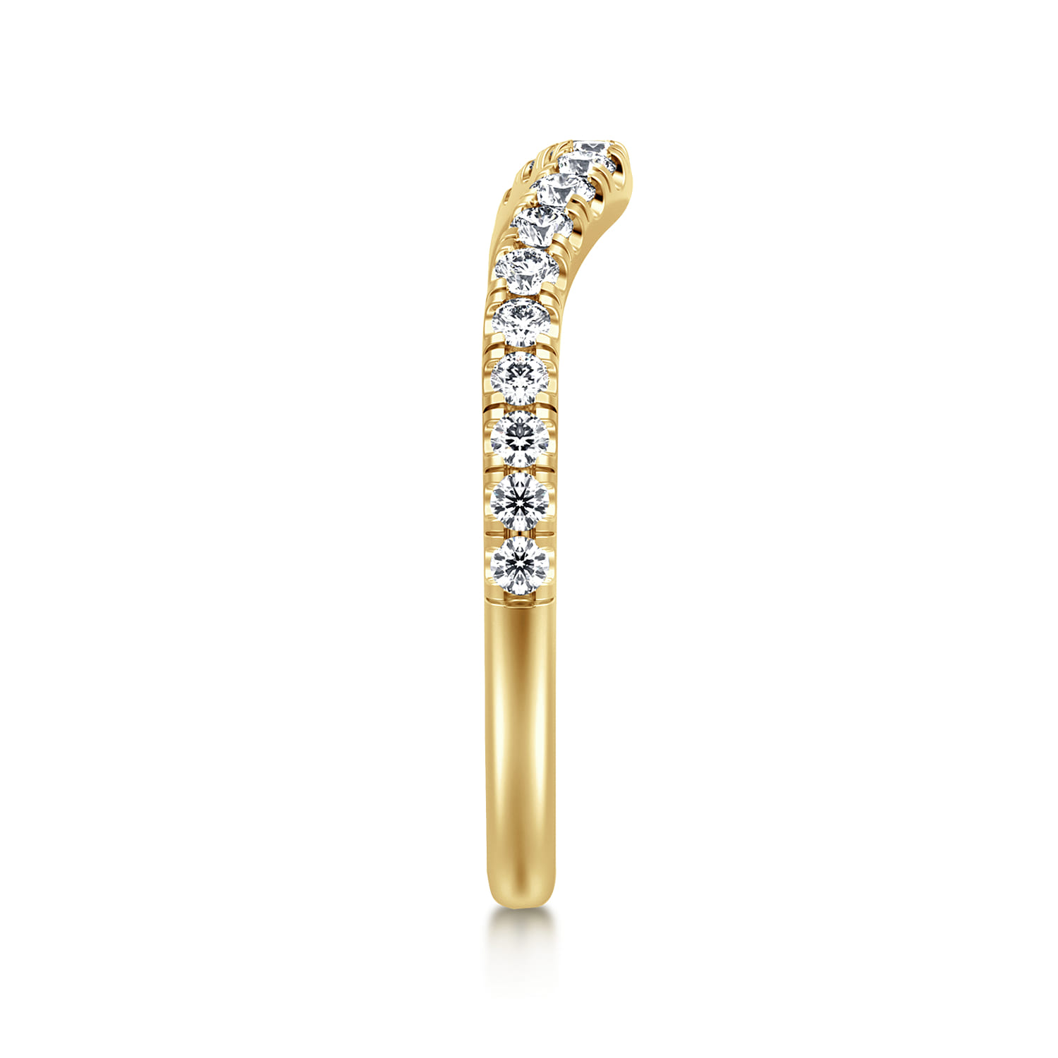 14K Yellow Gold Diamond Matching Wedding Band - 0.3 ct - Shot 4