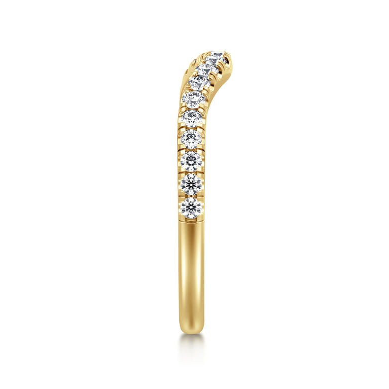 14K Yellow Gold Diamond Matching Wedding Band - 0.3 ct - Shot 4