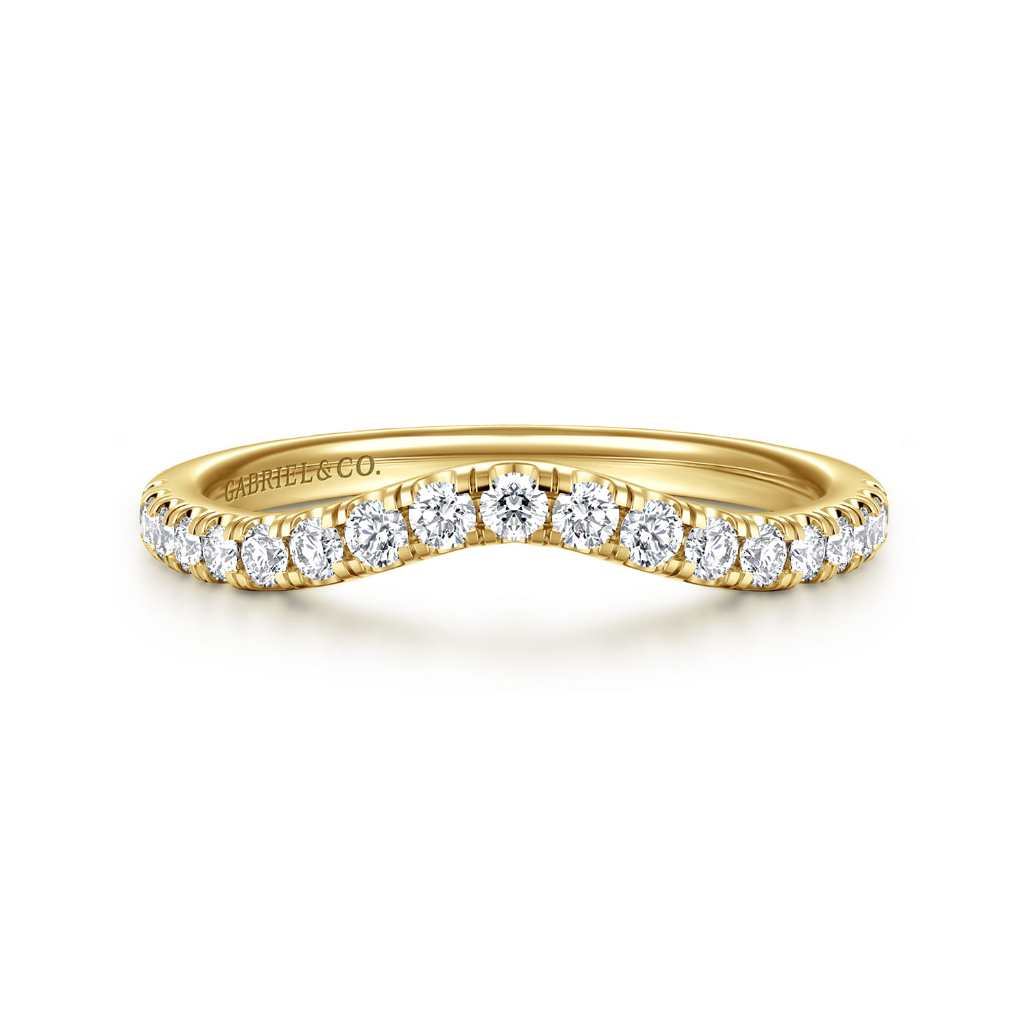 14K Yellow Gold Diamond Matching Wedding Band - 0.3 ct - Shot 1