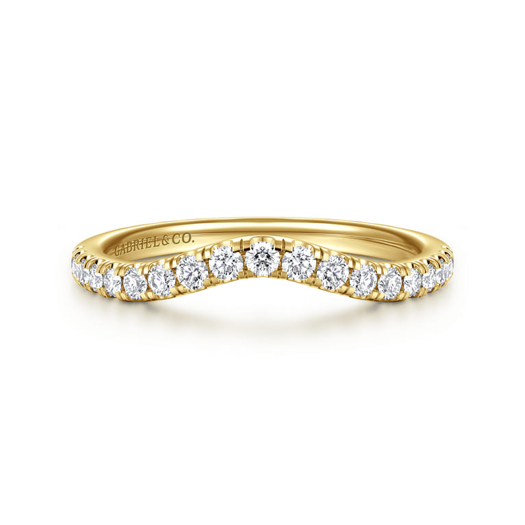 14K Yellow Gold Diamond Matching Wedding Band - 0.3 ct - Shot 1