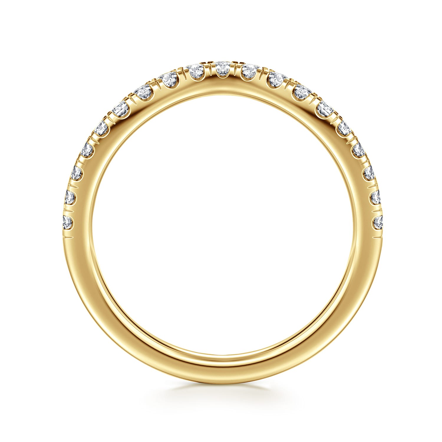 14K Yellow Gold Diamond Matching Wedding Band - 0.3 ct - Shot 2