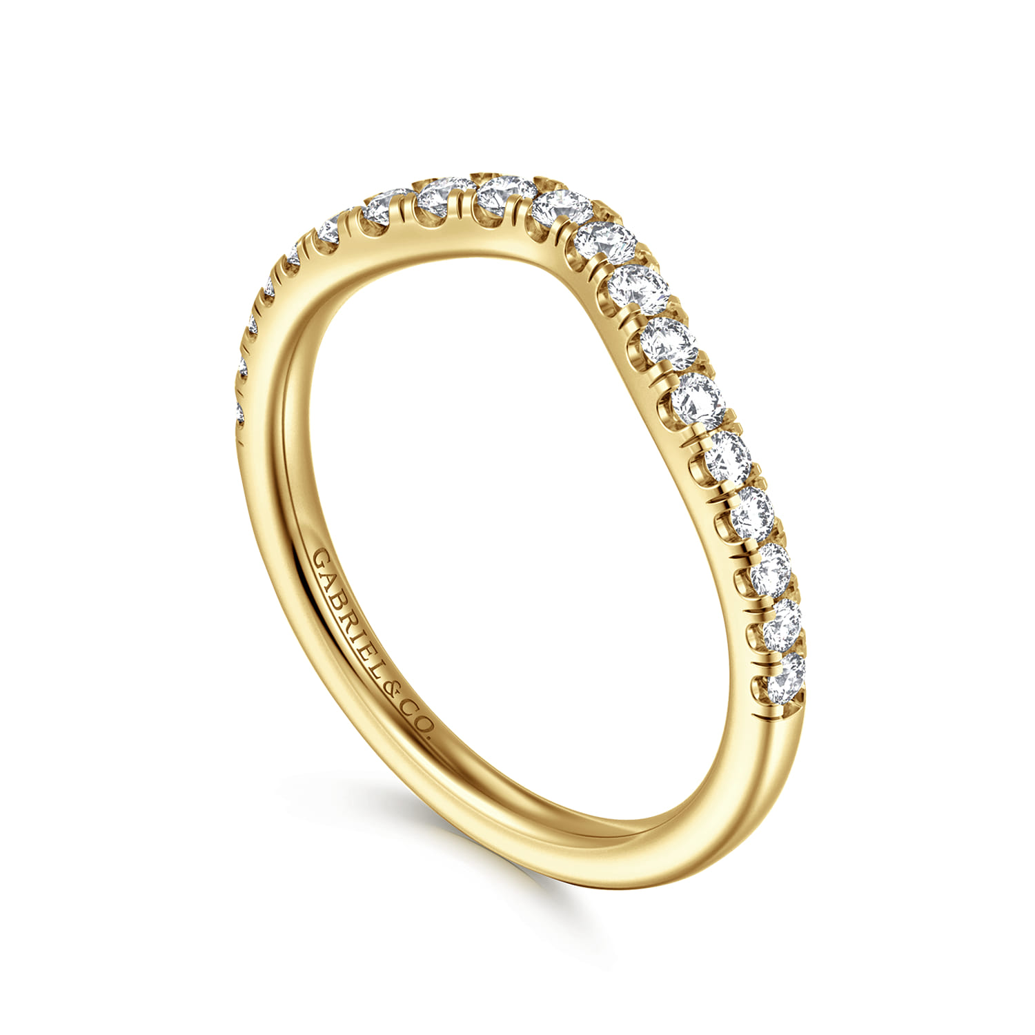 14K Yellow Gold Diamond Matching Wedding Band - 0.3 ct - Shot 3