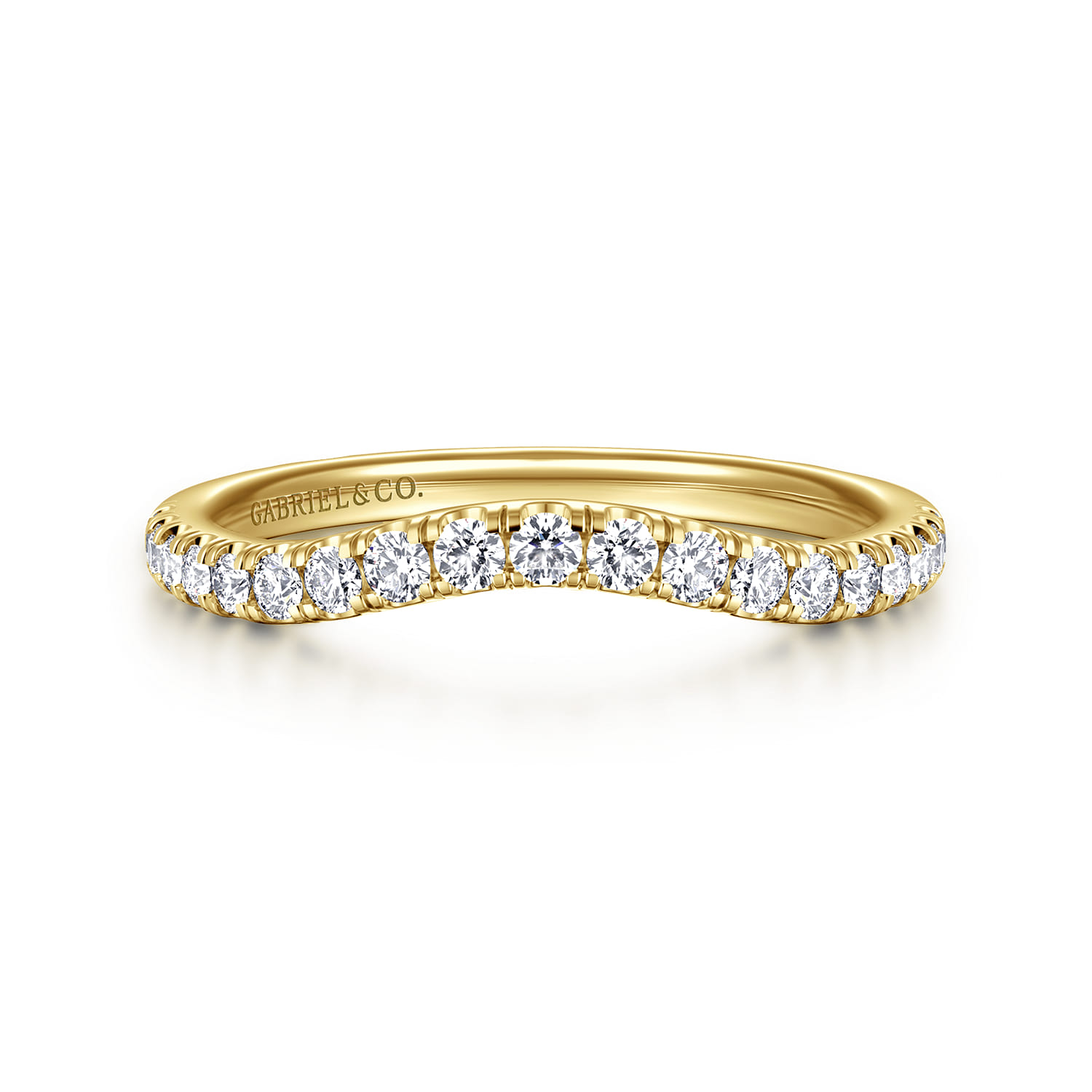 14K Yellow Gold Diamond Matching Wedding Band - 0.3 ct - Shot 1