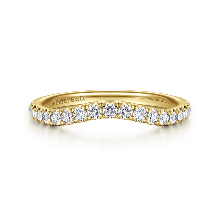 14K Yellow Gold Diamond Matching Wedding Band - 0.3 ct - Shot 1