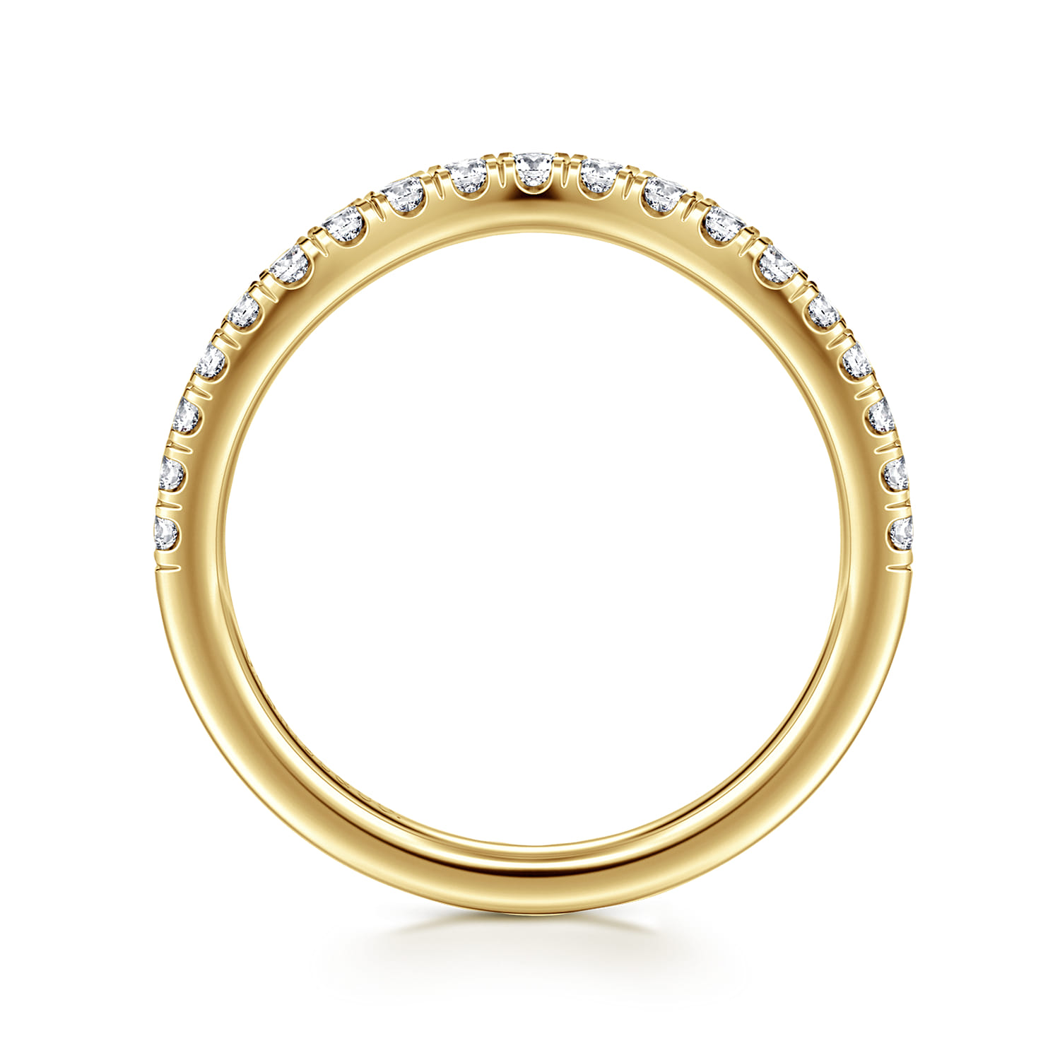 14K Yellow Gold Diamond Matching Wedding Band - 0.3 ct - Shot 2