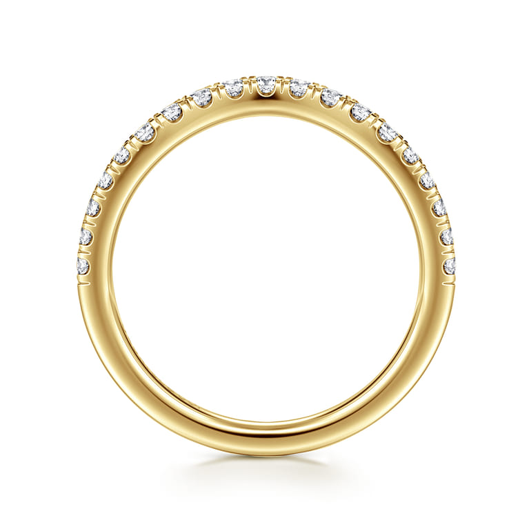 14K Yellow Gold Diamond Matching Wedding Band - 0.3 ct - Shot 2