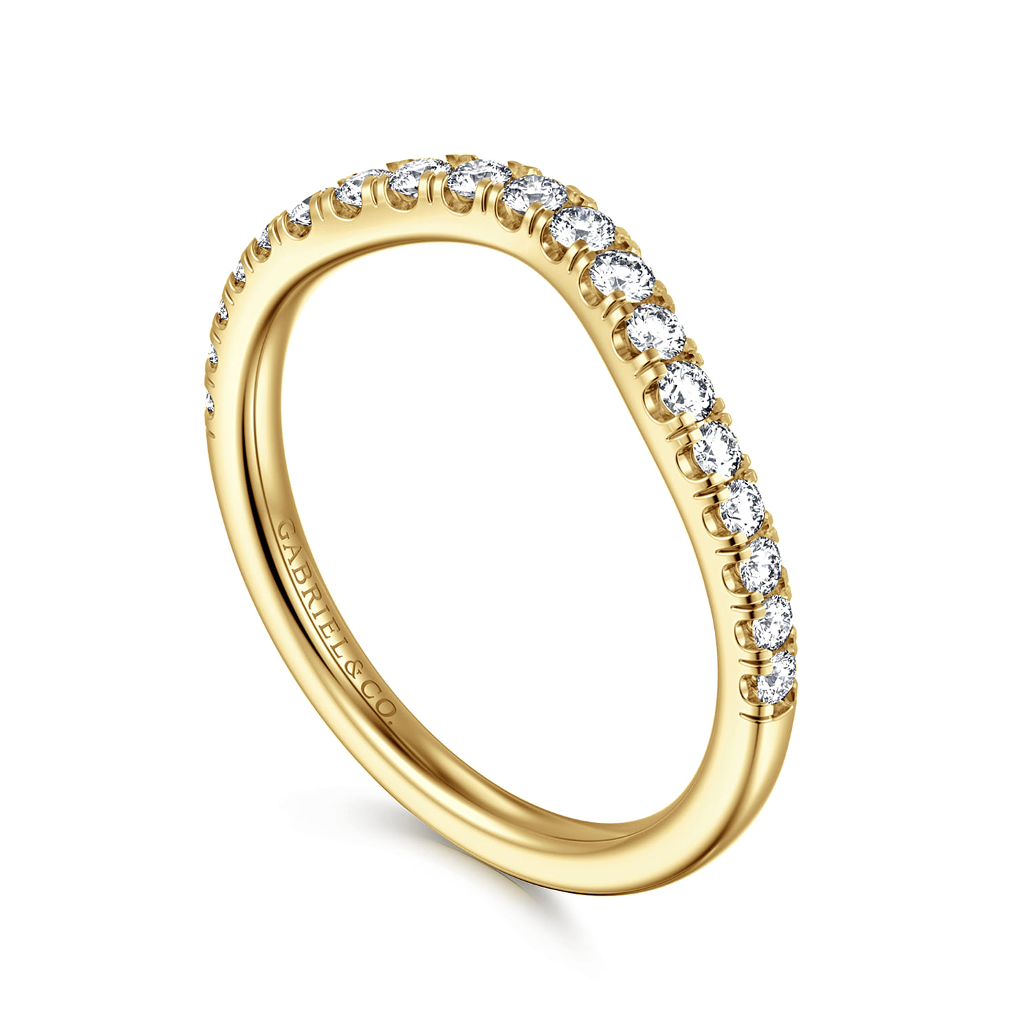 14K Yellow Gold Diamond Matching Wedding Band - 0.3 ct - Shot 3