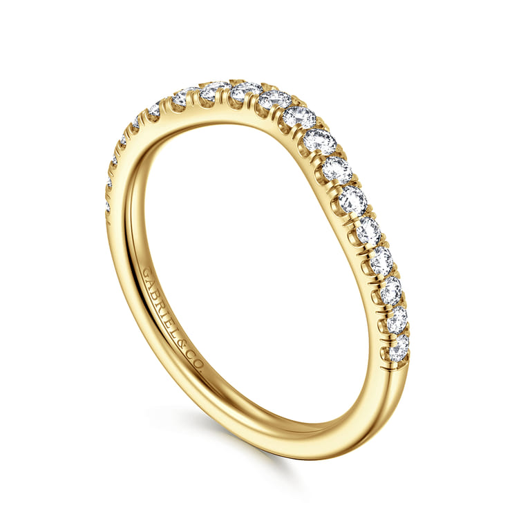 14K Yellow Gold Diamond Matching Wedding Band - 0.3 ct - Shot 3