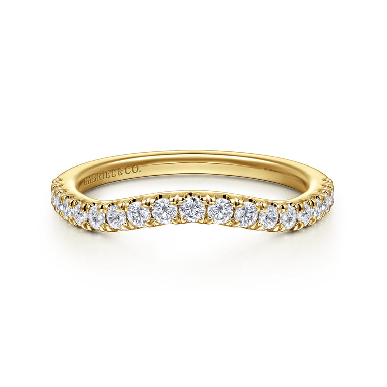 14K Yellow Gold Diamond Matching Wedding Band - 0.3 ct - Shot 1