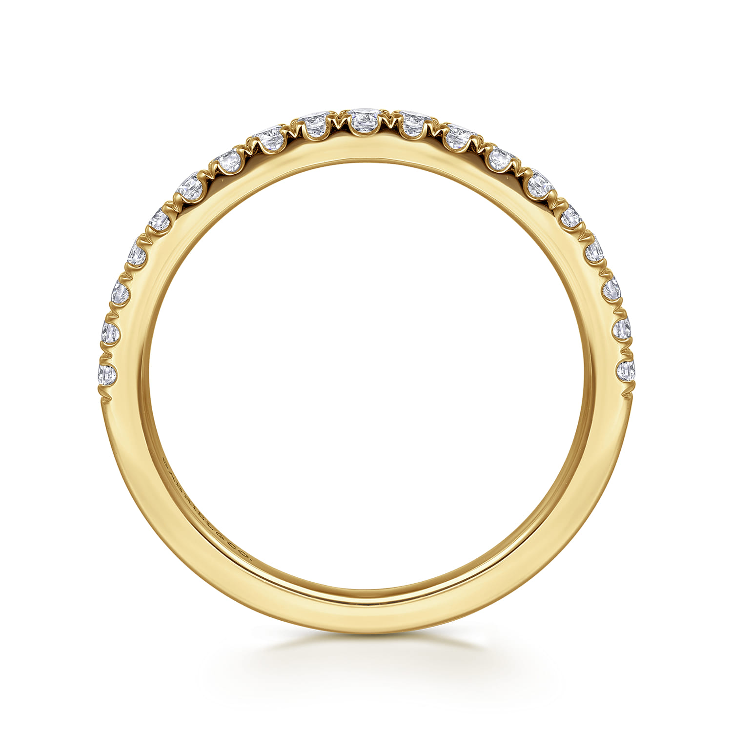 14K Yellow Gold Diamond Matching Wedding Band - 0.3 ct - Shot 2